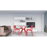 thumbnail of Resol VELA S Mesa Quadrada Interior, Exterior 90x90 Pé Vermelho - Tampo Vidro