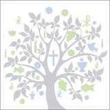 thumbnail of 20 Servietten Papier 33x33cm 3-lagig - hochwertige Einweg Papierservietten Lebensbaum Motiv Partyservietten Religion Symbole Tischdeko Kommunion Taufe
