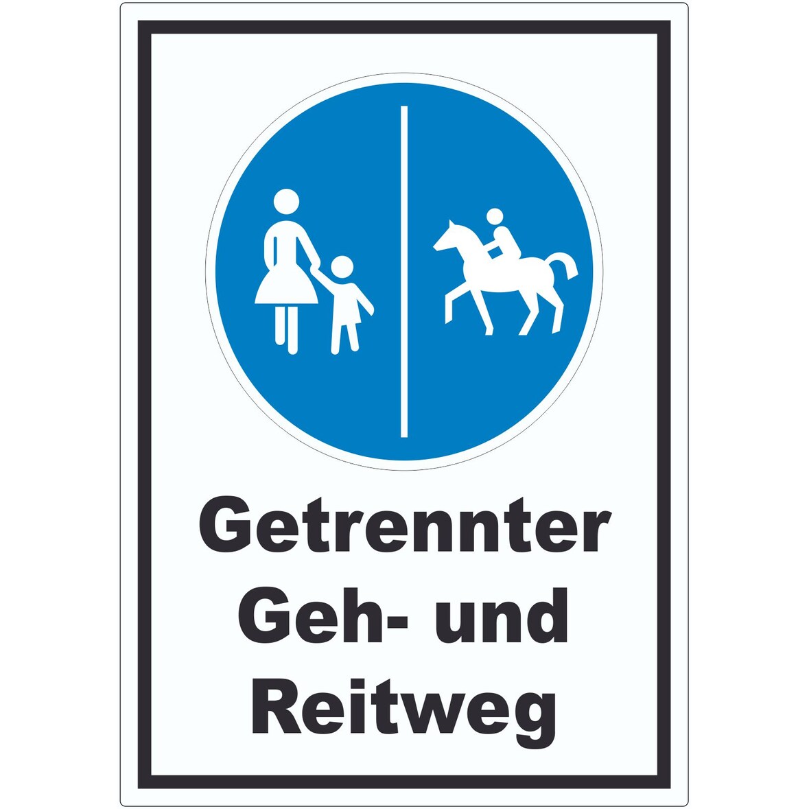 Aufkleber Getrennter Geh- und Reitweg A3 (297x420mm)