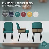 thumbnail of ML-Design Esszimmerstühle 6er Set Petrol, Stoff, Rattan-Optik Armlehnen, gepolstert, Metallbeine, ergonomische Küchen- & Esszimmerstühle