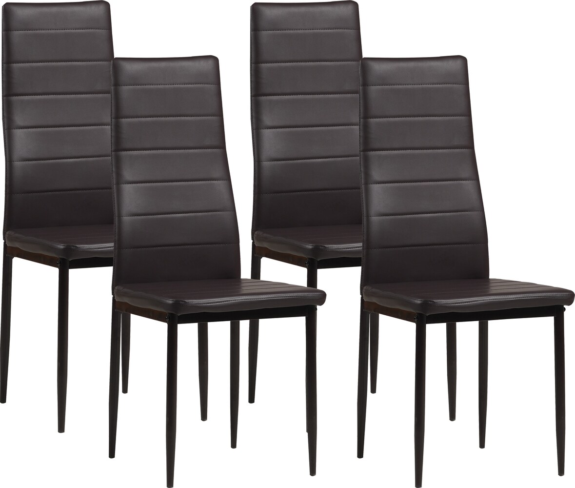 Albatros Esszimmerstühle MILANO 4er Set, Braun - Polsterstuhl mit Kunstleder-Bezug, Modernes Stilvolles Design am Esstisch - Küchenstuhl oder Stuhl