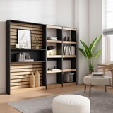 thumbnail of Bücherregal, Holzregal, 230x25x186cm, Wohnzimmer - Büro, Für Bücher, Moderner Stil, Eiche und Schwarz _ 86_1