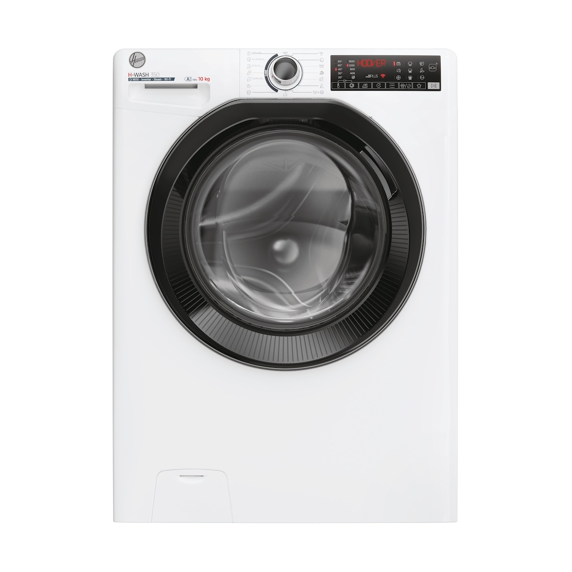 Hoover H-WASH 350; H3WPS6106TAMB-S; Voorlader Wasmachine; Vulcapaciteit 1-10 kg; Centrifugeersnelheid 0-1600 tpm; Energie-efficiëntieklasse A