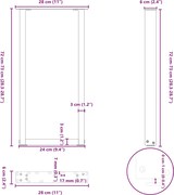 thumbnail of Helloshop26 - Set aus 2 verstellbaren U-förmigen Konsolenbeinen 28 x 73 cm aus schwarzem Stahl 02_0057408