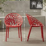 thumbnail of CLP 2 delige set tuinstoelen Hope Kunststof HBT: 80x59x60 cm rood