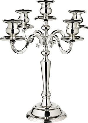 Kerzenleuchter Regina (Höhe 38 cm), edel versilbert, anlaufgeschützt, für 5 Stabkerzen