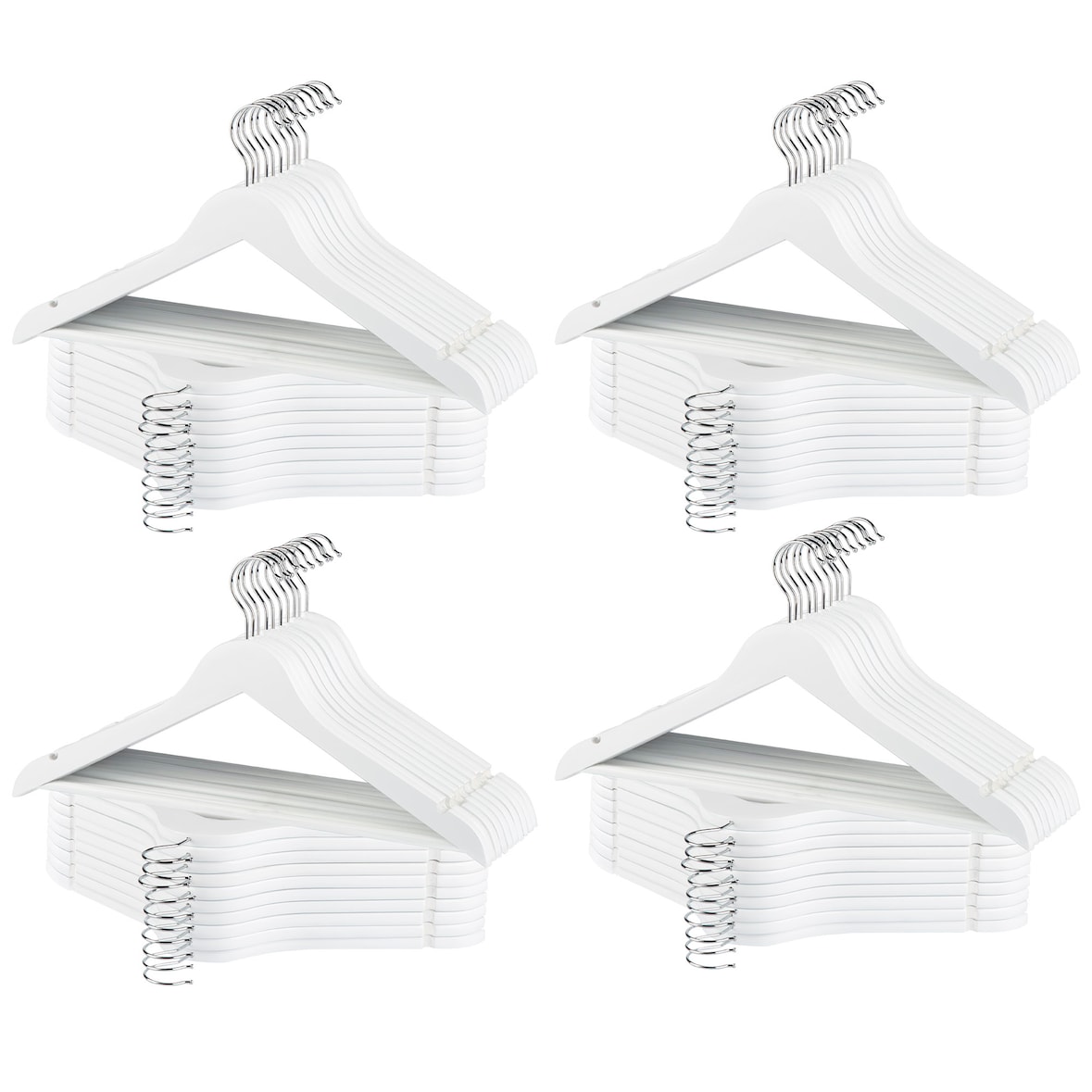 Max Home Pack 80 cabides de madeira cor branca