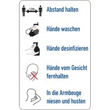 thumbnail of Hygieneschild, Verhaltensregeln gegen die Verbreitung von Viren - 200x300x1.5 mm Kunststoff