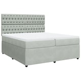 thumbnail of vidaXL Boxspringbett mit Matratze Hellgrau 200x200 cm Samt
