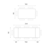thumbnail of Smokey - Tavolo Allungabile (160 / 240 x 90 cm) in Vetro Nero