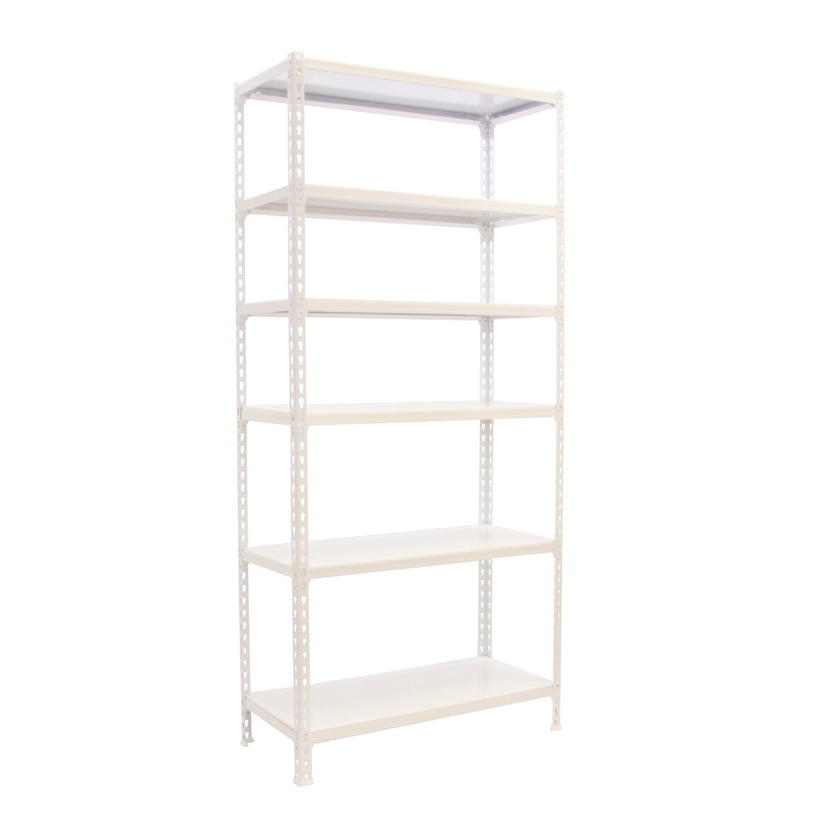 SimonRack Metallregal, 2500x1200x400 mm, 6 Ebenen, Metallboden, 200 kg Biegepunkt, Weiss - Simonclick
