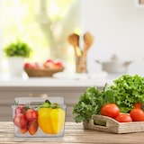 thumbnail of Relaxdays Kühlschrank Organizer, Lebensmittel Aufbewahrung, HBT 10,5 x 25 x 18 cm, Kühlschrankbox mit Griff, transparent