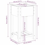 thumbnail of vidaXL Gartenblumentopf Beige 45 x 45 x 76.5 cm Massives Fichtenholz