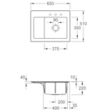 thumbnail of Villeroy&Boch Spülbecken, Küchenspüle Subway 45 Compact Ivory 650x510mm, Unteschrankbreite 45cm