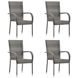 thumbnail of Helloshop26 - Conjunto de comedor de jardín exterior de 5 piezas muebles grises 02_0013786