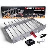 thumbnail of Mangal Ararat Edelstahl 2mm Schaschlikgrill 9er Drehspieß Haube Motor