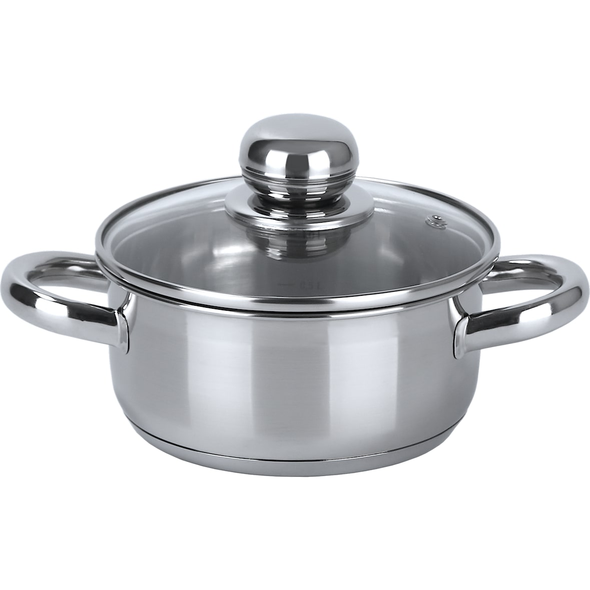 aro Olla baja para carne con tapadera, acero inoxidable,  Ø 16 cm, 1.5 L, inducción