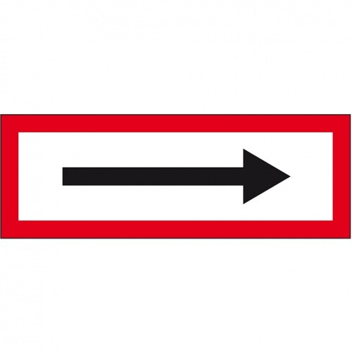 Schild I Feuerwehrschild Pfeil, Kunststoff, 297x105mm, DIN 4066