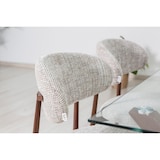 thumbnail of Set de 2 sillas de interior MOIRA, estructura de metal con efecto madera, asiento acolchado en tela, para cocina, bar y restaurantes - Madera oscura