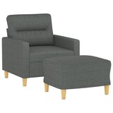 thumbnail of vidaXL Sessel mit Hocker Dunkelgrau 60 cm Stoff