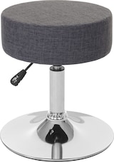 thumbnail of Hocker höhenverstellbar und drehbar | Sitzhöhe 43-55cm | Durchmesser 35cm | Textil | Grau | Sitzhocker Schminkhocker