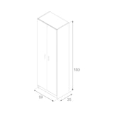 thumbnail of Dmora Armadio multiuso Portsmouth, Mobile ausiliario a 2 ante, Guardaroba portascarpe moderno, Scarpiera verticale, 59x37h180 cm, Rovere