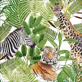 thumbnail of 20 Servietten Papier 33x33cm 3-lagig - hochwertige Einweg Papierservietten Tiermotiv exotisch Partyservietten Dschungel Tiere Tischdeko Safari Urwald