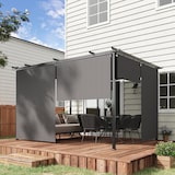 thumbnail of Outsunny pérgola de jardín 4x3 m cenador para exterior con techo retráctil 4 cortinas enrollables de poliéster marco de metal para patio terraza