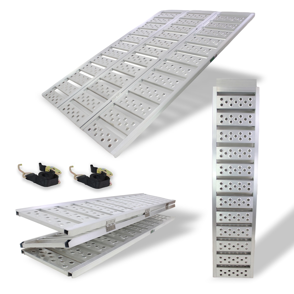 DREIBREIT by TRUTZHOLM 2-fach Auffahrrampe klappbar 175cm Tragkraft 1020kg Alu grau gelocht gerillt Verladerampe Rampe