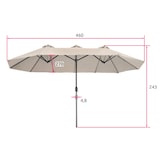 thumbnail of tectake Dubbele Parasol Silia 460x270 cm met 3 windvakken - beige - 404253