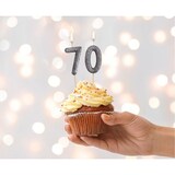 thumbnail of Glitzer Kerze Zahl 7 schwarz