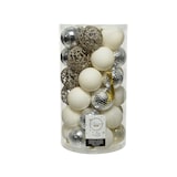 thumbnail of 37 Weihnachtskugeln 6cm Kunststoff Christbaumkugeln Christbaumschmuck silber