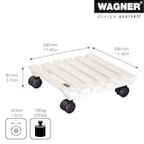 thumbnail of WAGNER Pflanzenroller NATURE 29 x 29 x 8 cm, für den Innenbereich, Massivholz weiß, Tragkraft 100 kg, EU Ware - 20083001