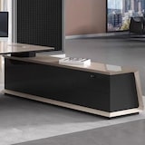 thumbnail of Moderner Schreibtisch 180 cm mit Sideboard – Design Bürotisch Executive Desk Weiß Schwarz