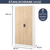 thumbnail of MegaDeal 4x Aktenschrank abschließbar KADO - 5 Ebenen, Flügeltüren | Metallschrank Werkstatt Büroschrank aus Stahl, 185x90x40cm Weiß-Sonoma Eiche