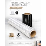 thumbnail of Film Estirable Manual Embalar Industrial, Mudanzas y Envios | Transparente o Negro | 50cm x 200 Metros | Papel Film -