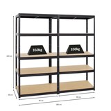 thumbnail of PROREGAL Mega Deal | 2x Schwerlastregal Slim Elephant M & 1x Höhenverstellbare Werkbank Big Dino| Fachlast bis zu 600kg | Schwarz | Stecksystem