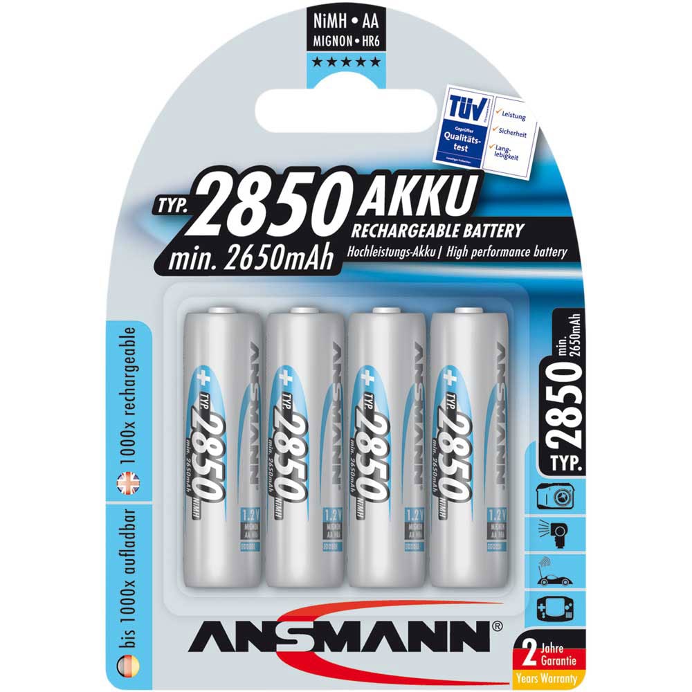 Ansmann 5035212 1x4 NiMH Akku 2850 Mignon AA 2650 mAh(T)