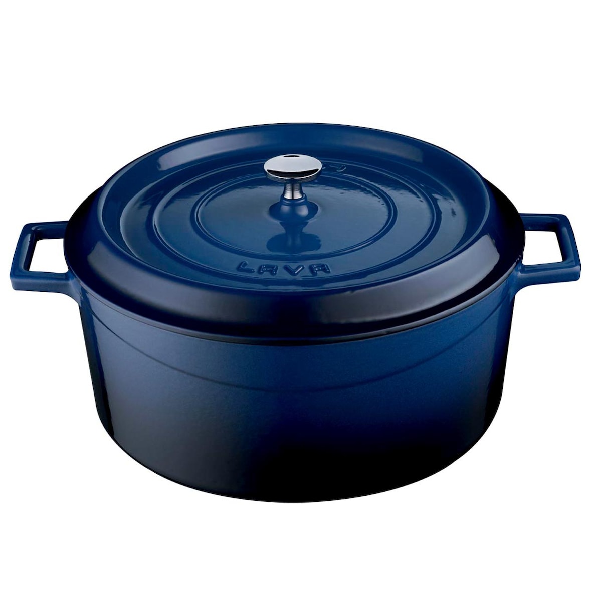 Combisteel gietijzeren braadpan met deksel Ø32 in blauw