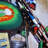 thumbnail of Pintura a óleo Moto, pintura mural 100% pintada à mão Pintura XL, 100x80cm