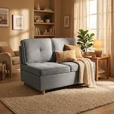 thumbnail of Divano letto 2 posti estraibile salvaspazio in tessuto grigio Wanda-DI82350GC