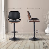 thumbnail of Lot de 2 tabourets de bar Clawson en similicuir Noyer / Noir/Noir