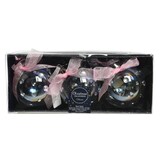 thumbnail of Weihnachtskugeln 8cm Glas Strasssteine Schleife Christbaumkugeln klar irisierend