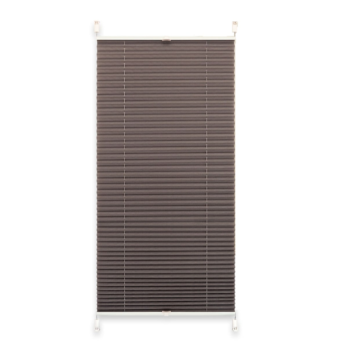 Plissee Verspannt mit Klemmträgern ohne Bohren Faltrollo Fensterrollo Marke 80 x 140 cm silber-grau