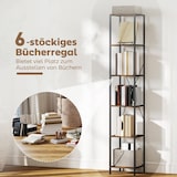 thumbnail of 2er-Set Bücherregale Holzwerkstoff/Metall rustikalbraun 30x30x174,5 cm, 6 Ebenen