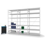 thumbnail of PROREGAL Fachbodenregal Stecksystem | Grundregal | HxBxT 300x130x80cm | 7 Ebenen | Fachlast 190 kg | Einseitig nutzbar | Lichtgrau