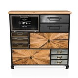 thumbnail of Commode CONTINENTO XL 88,5 x 36 x 84,5 cm 10 schuiflades 1 deur massief dennen hjh LIVING