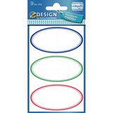 thumbnail of Haushaltsetiketten, ovale Rahmen, blau/grün/rot, Papier, beschriftbar, ablösbar