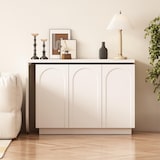 thumbnail of Drehbarer L-förmiger Schreibtisch 110x60x75 mit Stauraum und höhenverstellbaren Einlegeböden in Weiß für Büro und Arbeitszimmer