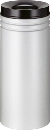 thumbnail of PROREGAL Selbstlöschender Papierkorb & Abfallsammler aus Metall mit doppelter Rauchgasumlenkung | 50 Liter, HxØ 72,5x29,5cm | Grau, Kopfteil Schwarz